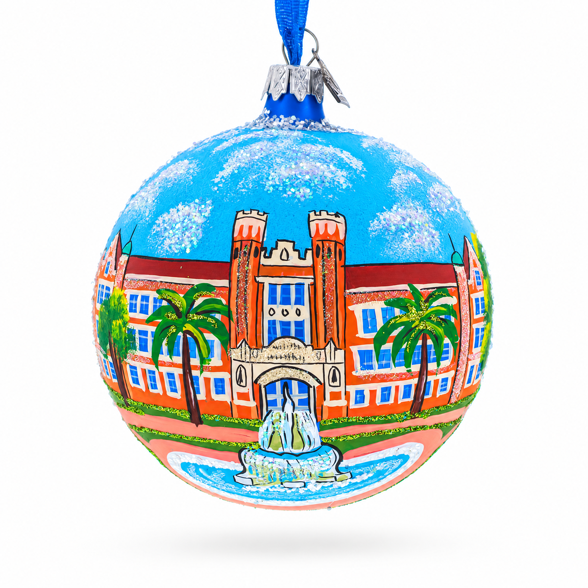 Tallahassee, Florida Glass Ball Christmas Ornament 4 Inches