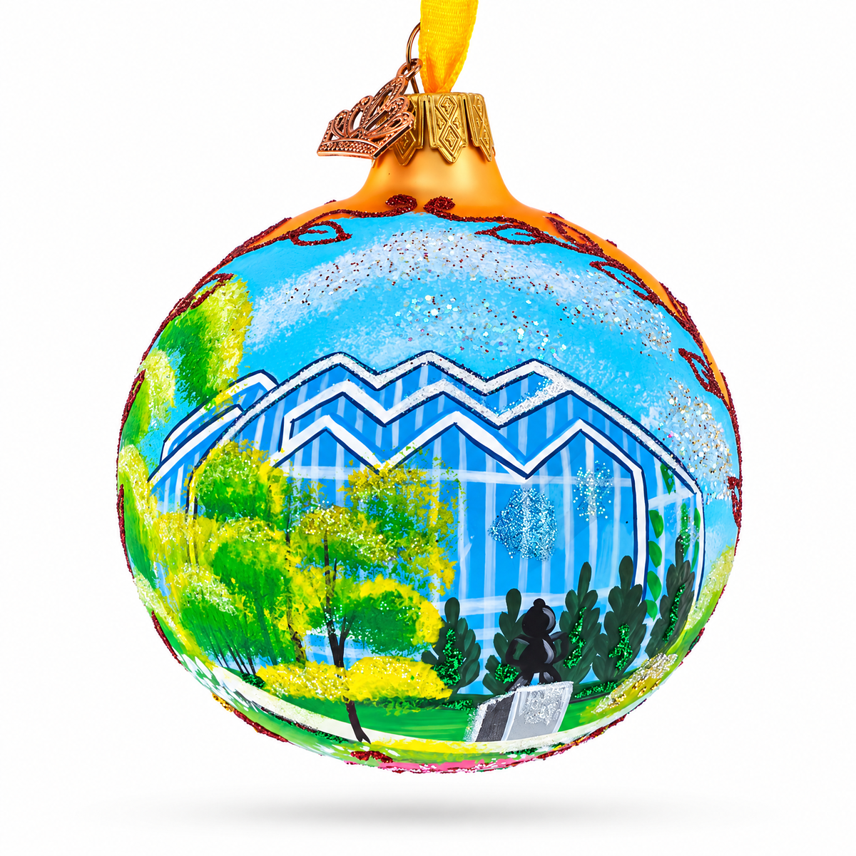 Frederik Meijer Gardens & Sculpture Park, Grand Rapids, Michigan Glass Ball Christmas Ornament 3.25 Inches