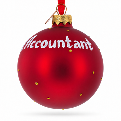 Accountant Bookkeeper Glass Ball Christmas Ornament 3.25 Inches