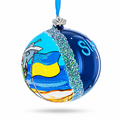 Ukrainian Heroes Glass Ball Christmas Ornament 4 Inches