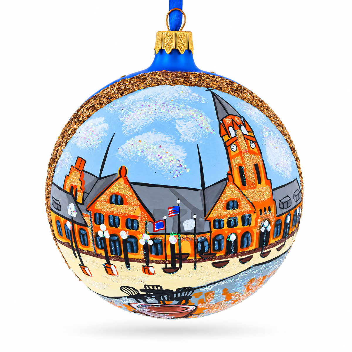 Cheyenne Depot Museum, Cheyenne, Wyoming Glass Ball Christmas Ornament 4 Inches