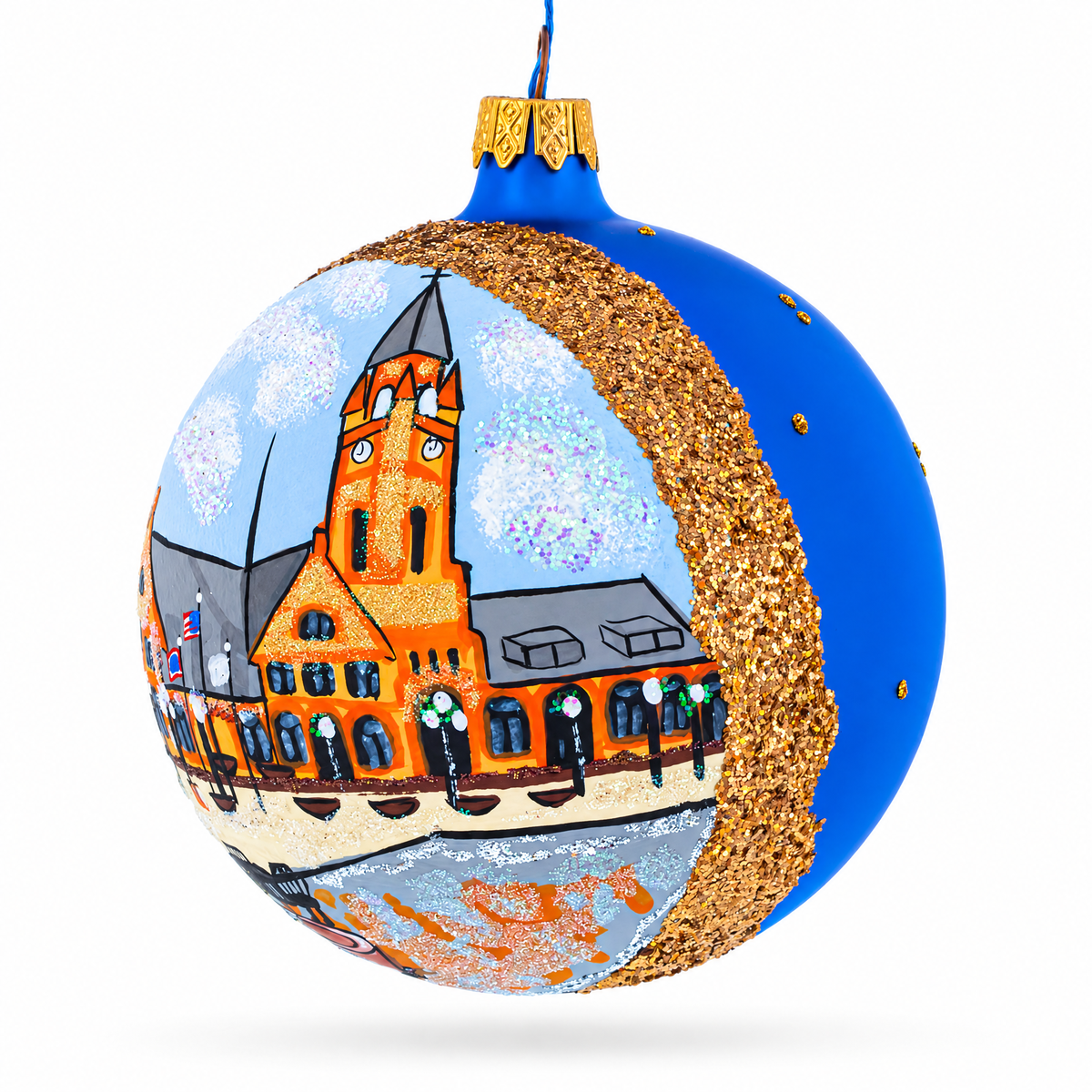 Cheyenne Depot Museum, Cheyenne, Wyoming Glass Ball Christmas Ornament 4 Inches