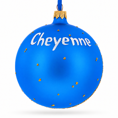 Cheyenne Depot Museum, Cheyenne, Wyoming Glass Ball Christmas Ornament 4 Inches