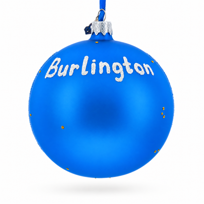 Church Street Marketplace, Burlington, Vermont Glass Ball Christmas Ornament 4 Inches