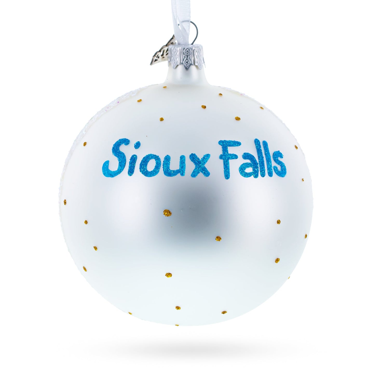 Falls Park, Sioux Falls, South Dakota Glass Ball Christmas Ornament 4 Inches