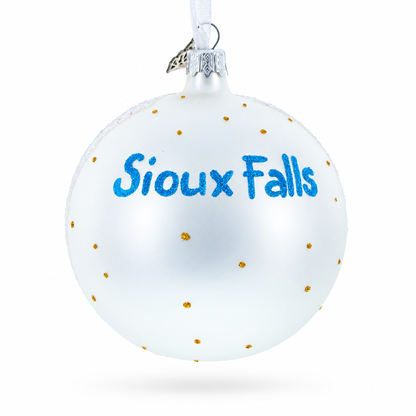 Falls Park, Sioux Falls, South Dakota Glass Ball Christmas Ornament 4 Inches
