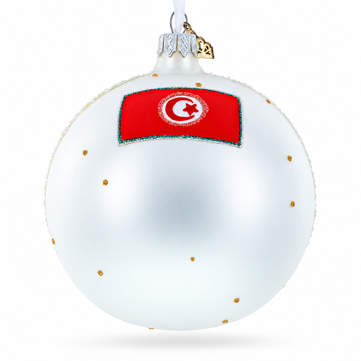 Beach at Hammamet, Tunisia Glass Ball Christmas Ornament 4 Inches