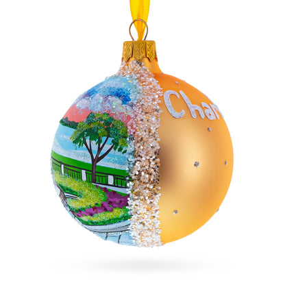 Joe Riley Waterfront Park, Charleston, South Carolina Glass Ball Christmas Ornament 3.25 Inches