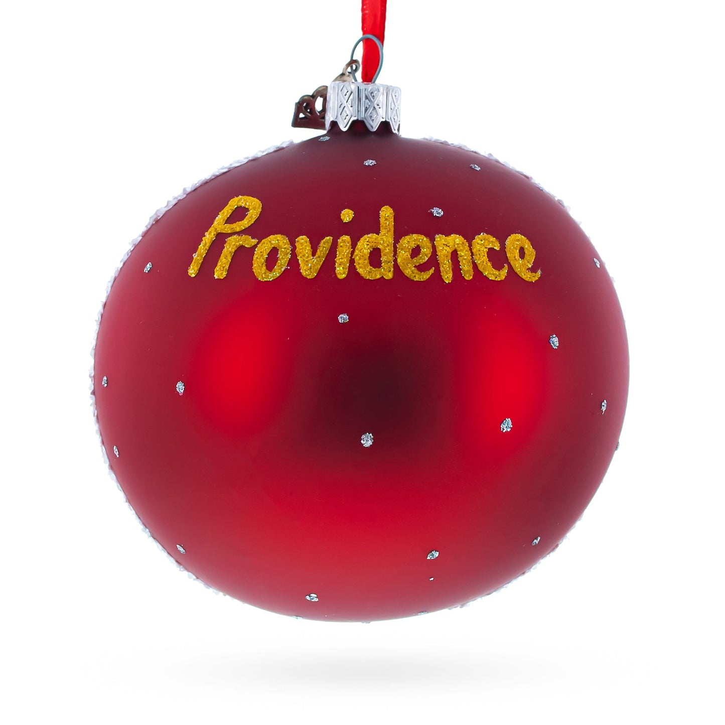 Historic Federal Hill, Providence, Rhode Island Glass Ball Christmas Ornament 4 Inches