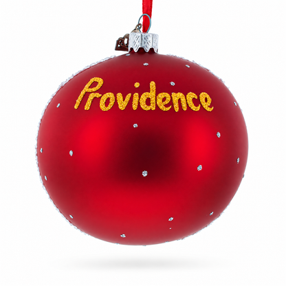 Historic Federal Hill, Providence, Rhode Island Glass Ball Christmas Ornament 4 Inches