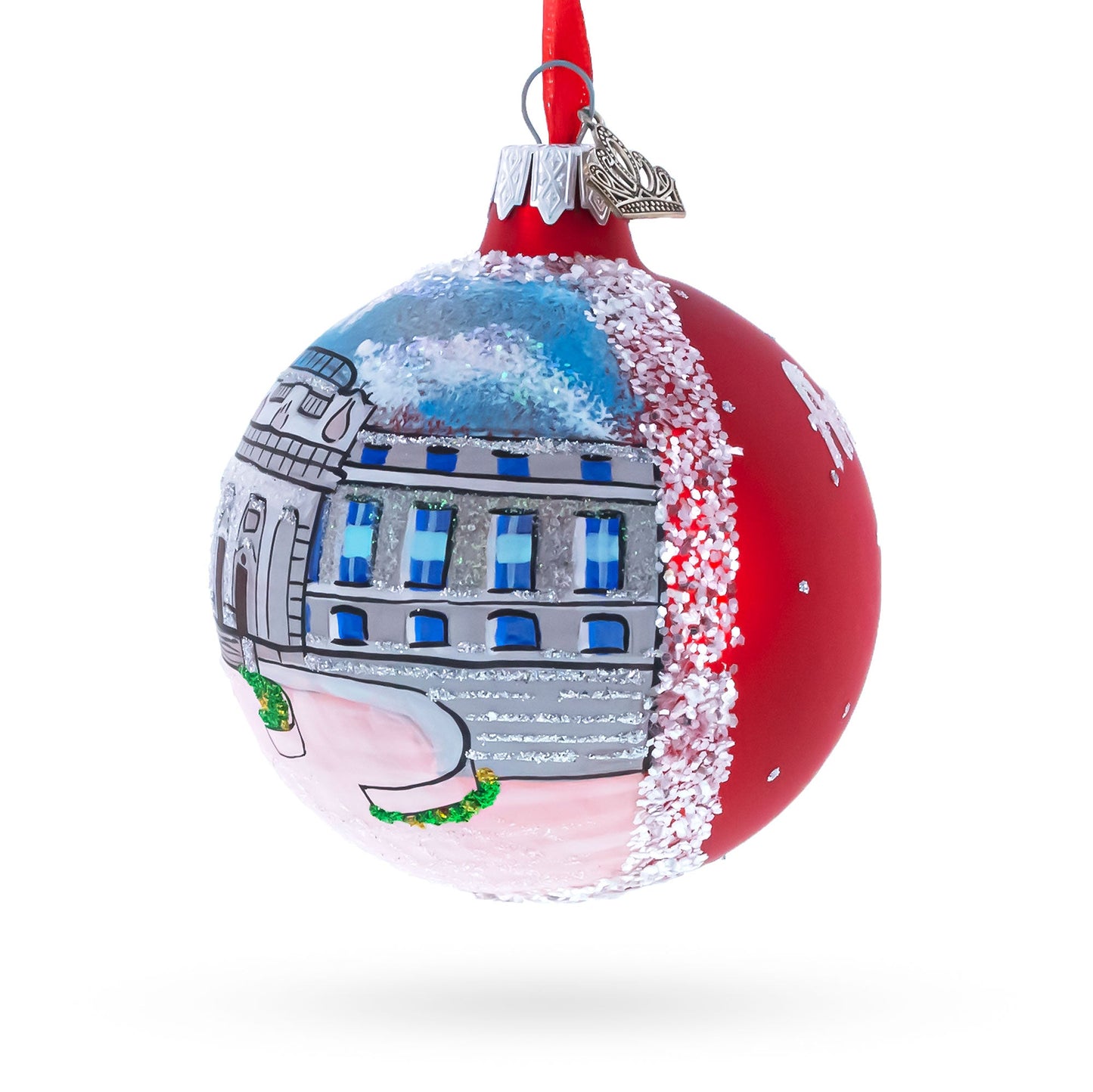 U.S. Naval Academy, Annapolis, Maryland Glass Ball Christmas Ornament 3.25 Inches