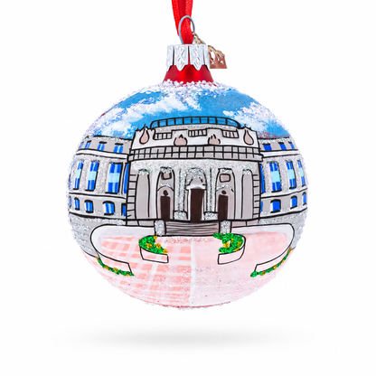 U.S. Naval Academy, Annapolis, Maryland Glass Ball Christmas Ornament 3.25 Inches