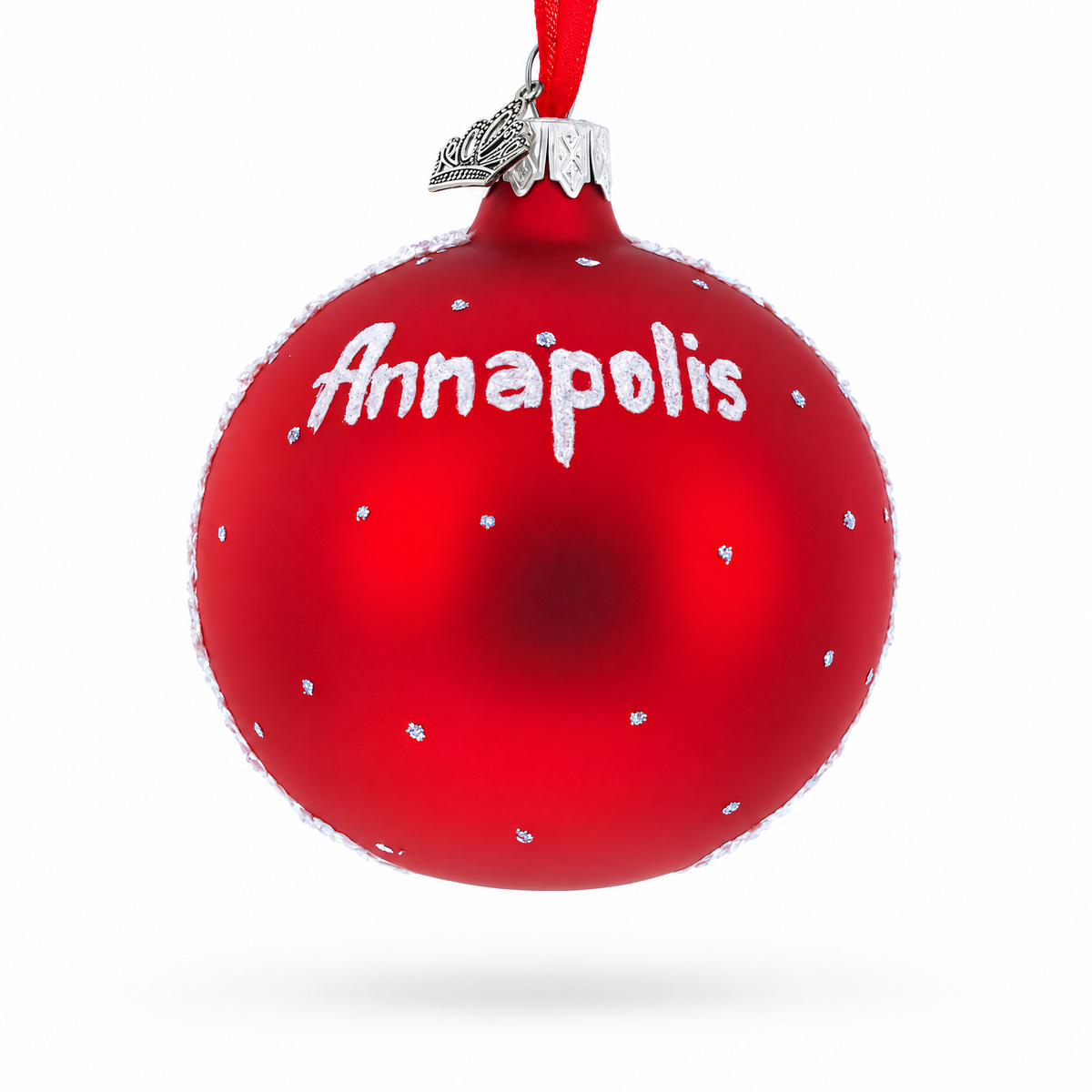 U.S. Naval Academy, Annapolis, Maryland Glass Ball Christmas Ornament 3.25 Inches