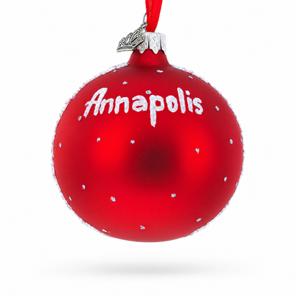 U.S. Naval Academy, Annapolis, Maryland Glass Ball Christmas Ornament 3.25 Inches