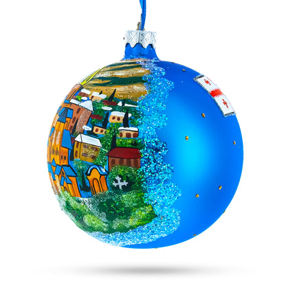 Old Town (Altstadt), Tbilisi, Georgia Glass Ball Christmas Ornament 4 Inches