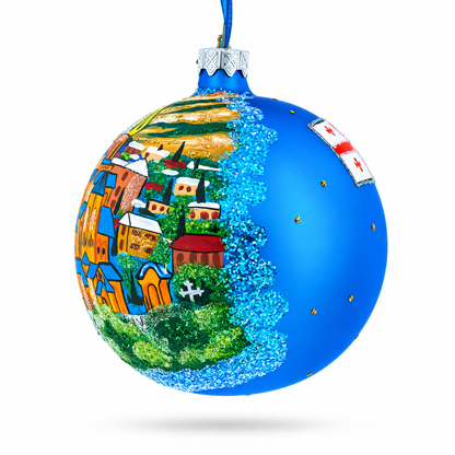 Old Town (Altstadt), Tbilisi, Georgia Glass Ball Christmas Ornament 4 Inches