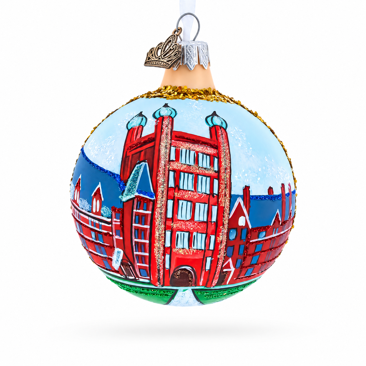 Yale University, New Haven, Connecticut Glass Ball Christmas Ornament 3.25 Inches