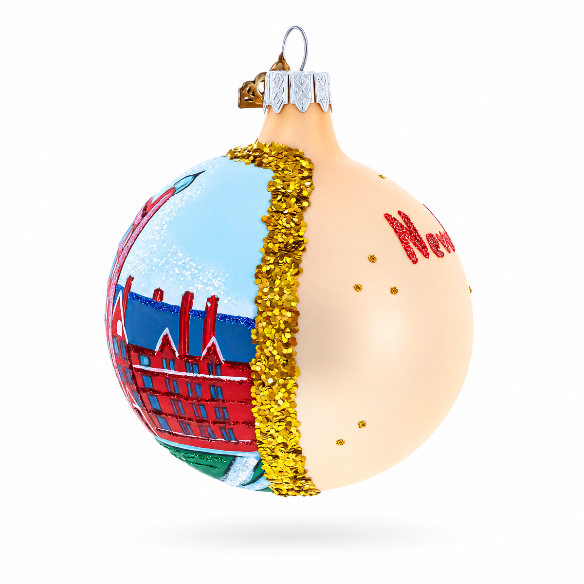 Yale University, New Haven, Connecticut Glass Ball Christmas Ornament 3.25 Inches