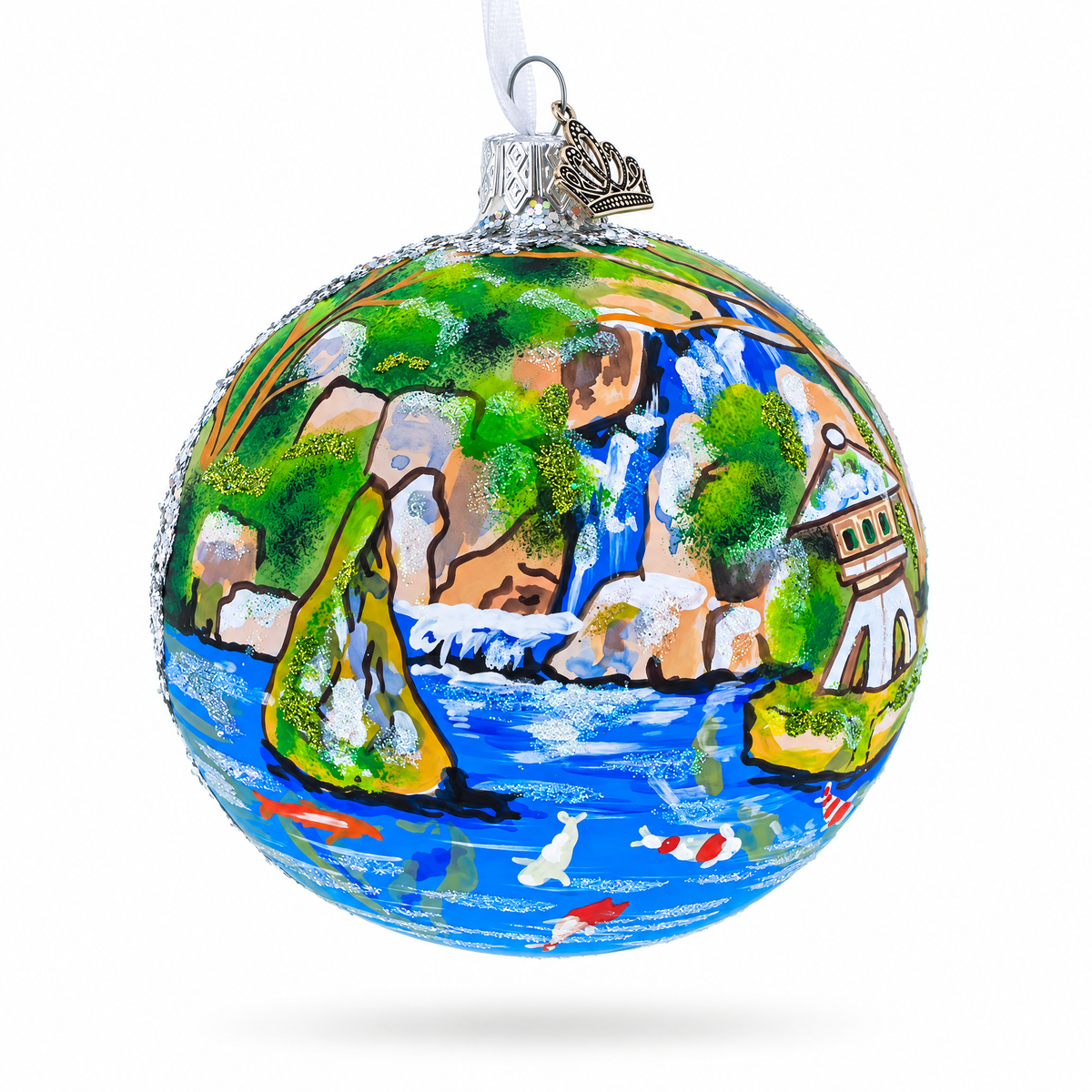 Japanese Garden, Portland, Oregon Glass Ball Christmas Ornament