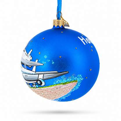 Space Center, Houston, Texas Glass Ball Christmas Ornament 4 Inches