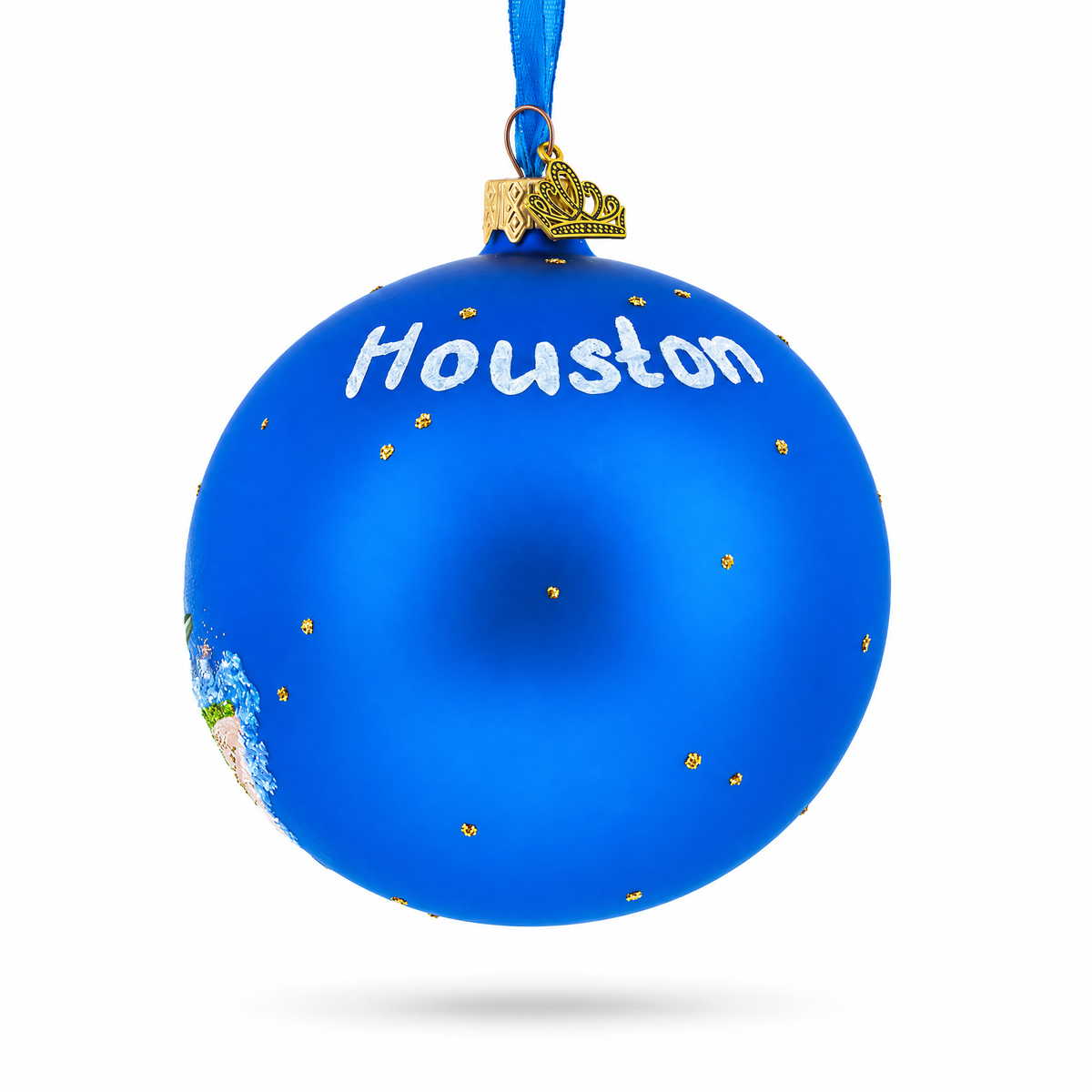 Space Center, Houston, Texas Glass Ball Christmas Ornament 4 Inches