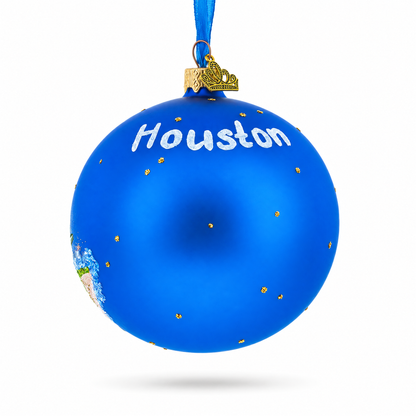 Space Center, Houston, Texas Glass Ball Christmas Ornament 4 Inches