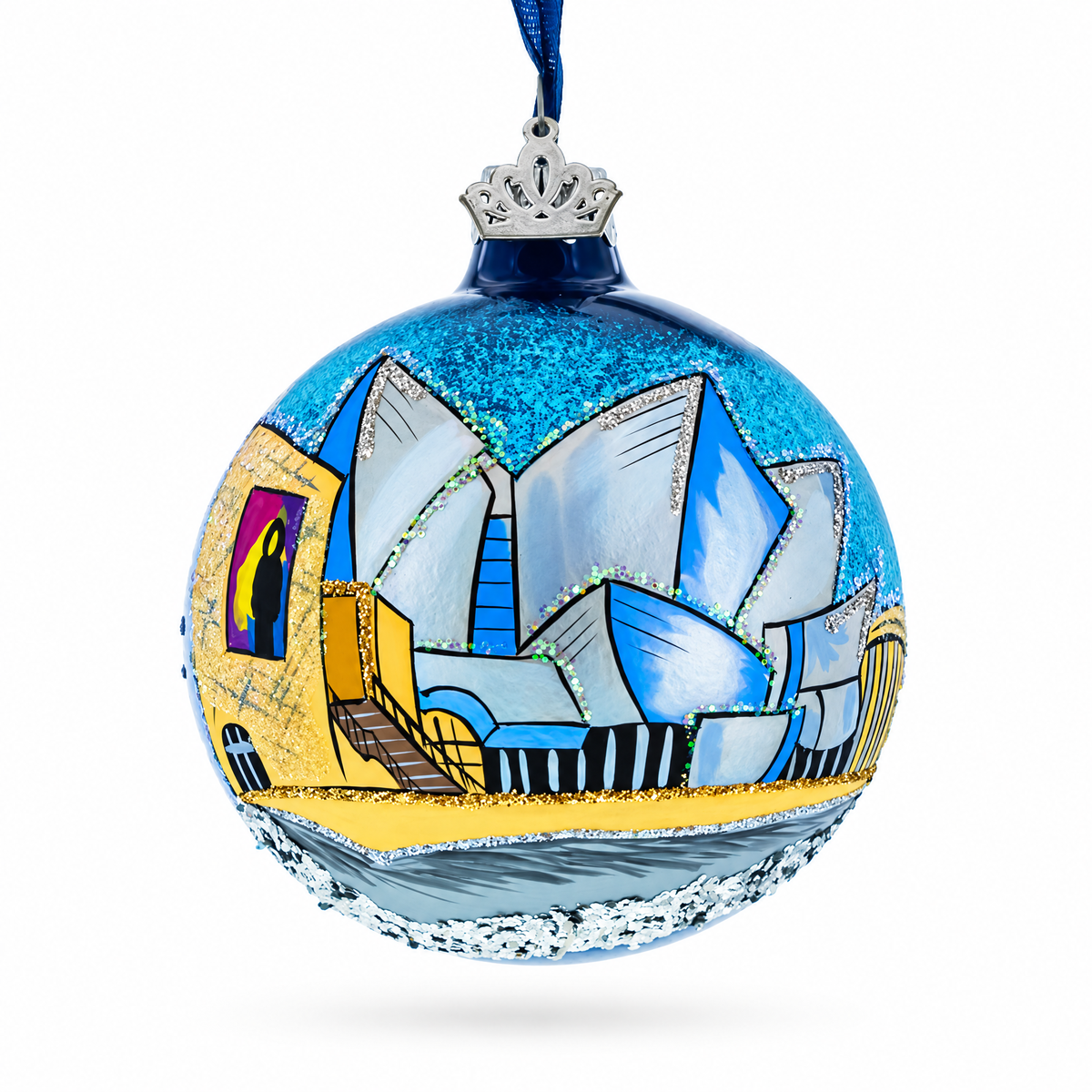 Concert Hall Los Angeles, California Glass Ball Christmas Ornament 3.25 Inches
