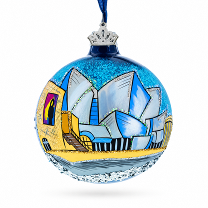Concert Hall Los Angeles, California Glass Ball Christmas Ornament 3.25 Inches