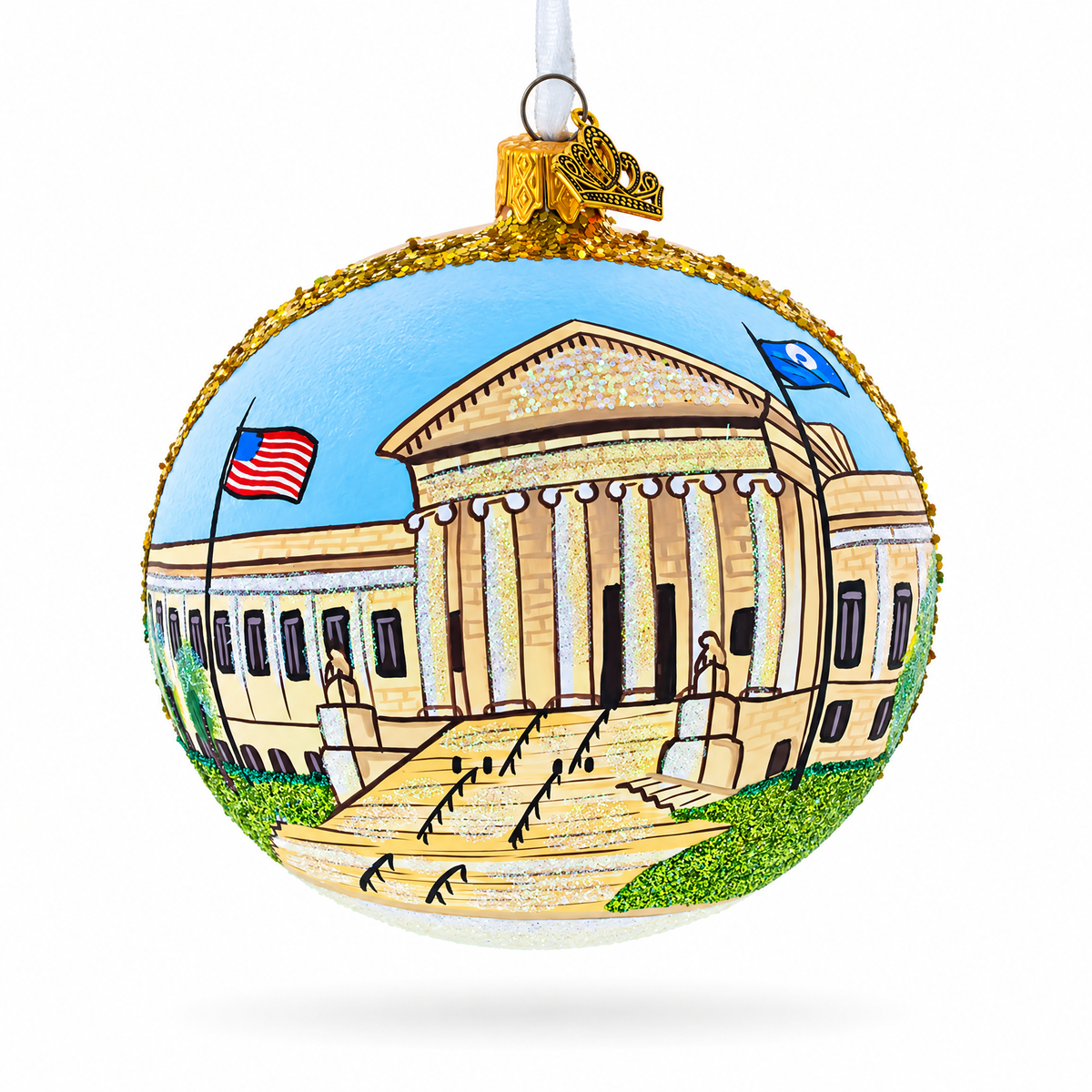 Institute of Art, Minneapolis, Minnesota Glass Ball Christmas Ornament 4 Inches