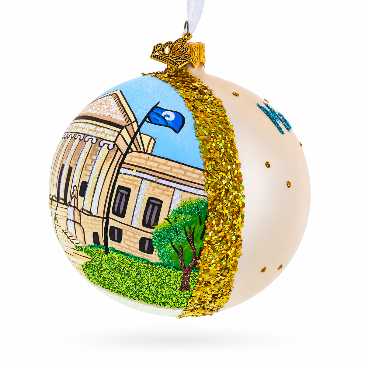 Institute of Art, Minneapolis, Minnesota Glass Ball Christmas Ornament 4 Inches
