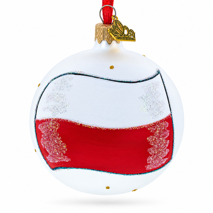 Flag of Poland Glass Ball Christmas Ornament