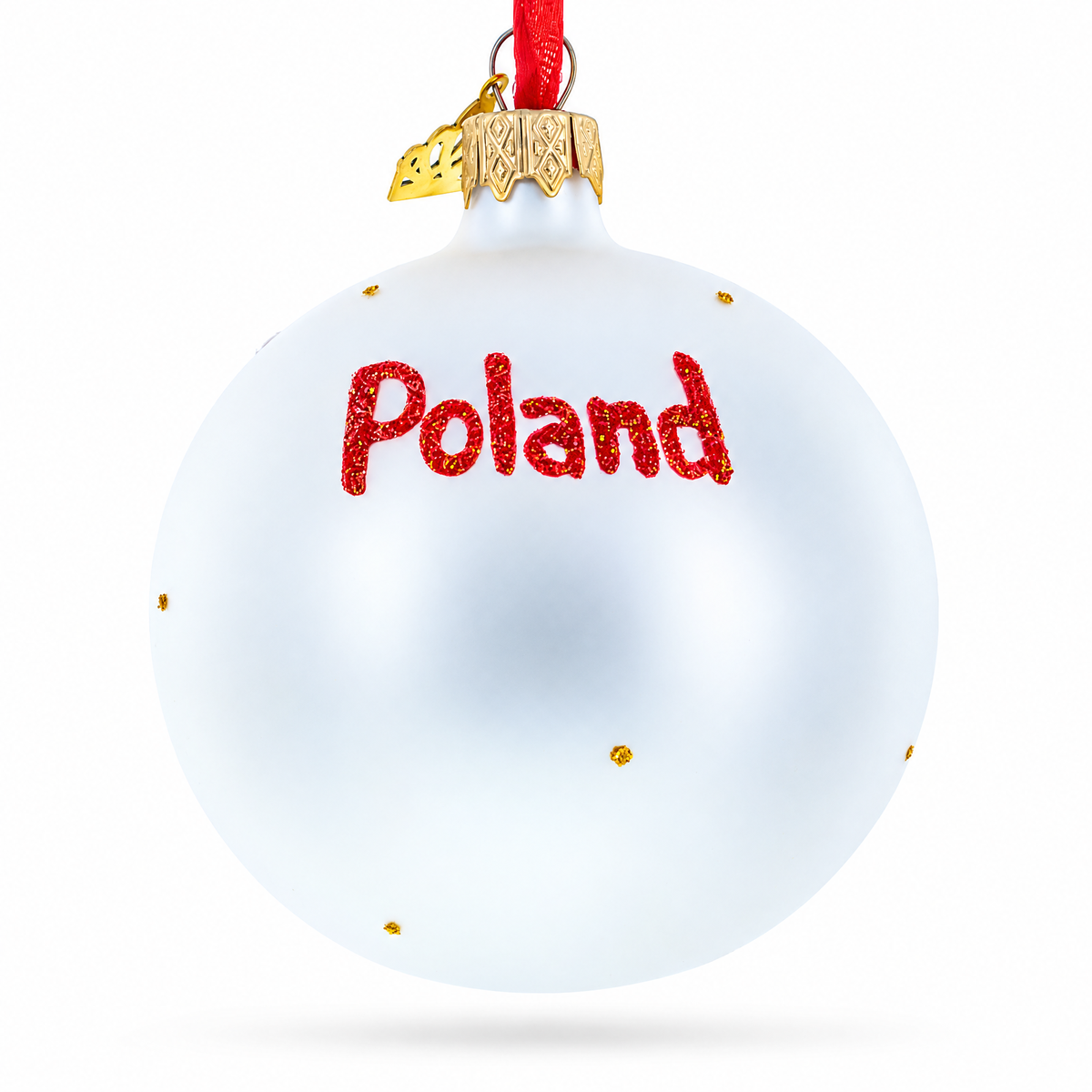 Flag of Poland Glass Ball Christmas Ornament