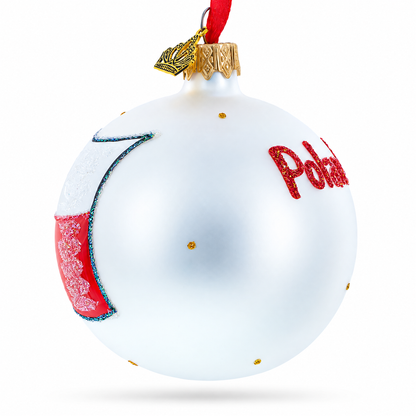 Flag of Poland Glass Ball Christmas Ornament