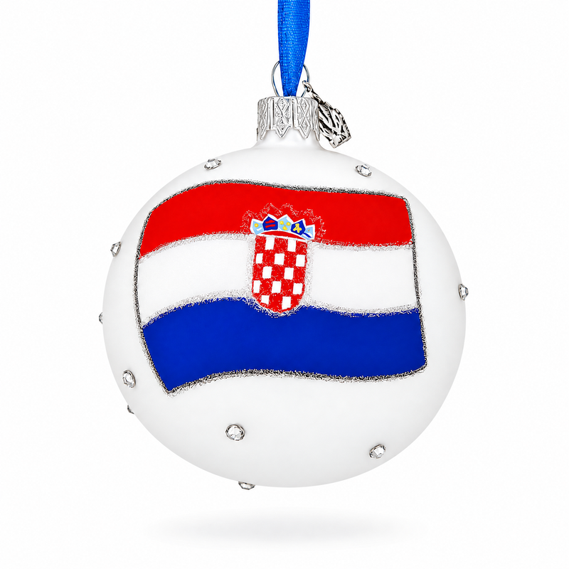 Flag of Croatia Glass Ball Christmas Ornament