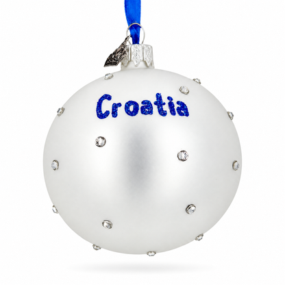 Flag of Croatia Glass Ball Christmas Ornament