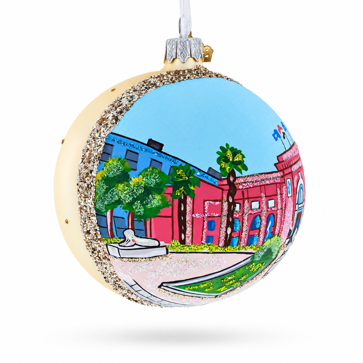 The Museum of Egyptian Antiquities, Cairo, Egypt Glass Christmas Ornament