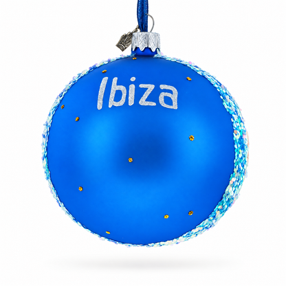 Beach at Ibiza, Spain Glass Ball Christmas Ornament 4 Inches