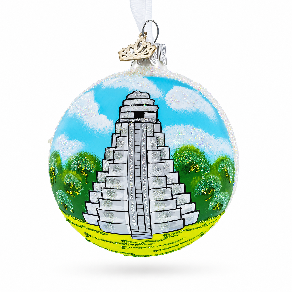 Tikal, Guatemala Glass Ball Christmas Ornament 3.25 Inches