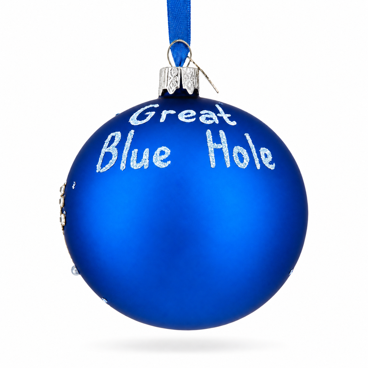 The Great Blue Hole, Belize Glass Ball Christmas Ornament 3.25 Inches