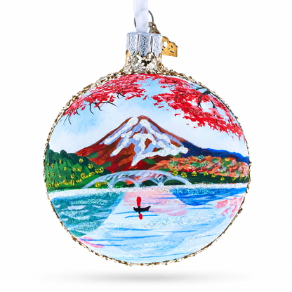 Mount Fuji, Japan Glass Ball Christmas Ornament 3.25 Inches