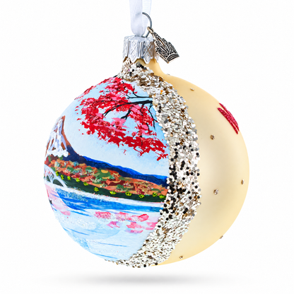 Mount Fuji, Japan Glass Ball Christmas Ornament 3.25 Inches