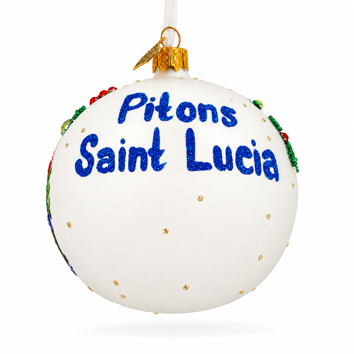 The Pitons, St. Lucia Glass Ball Christmas Ornament