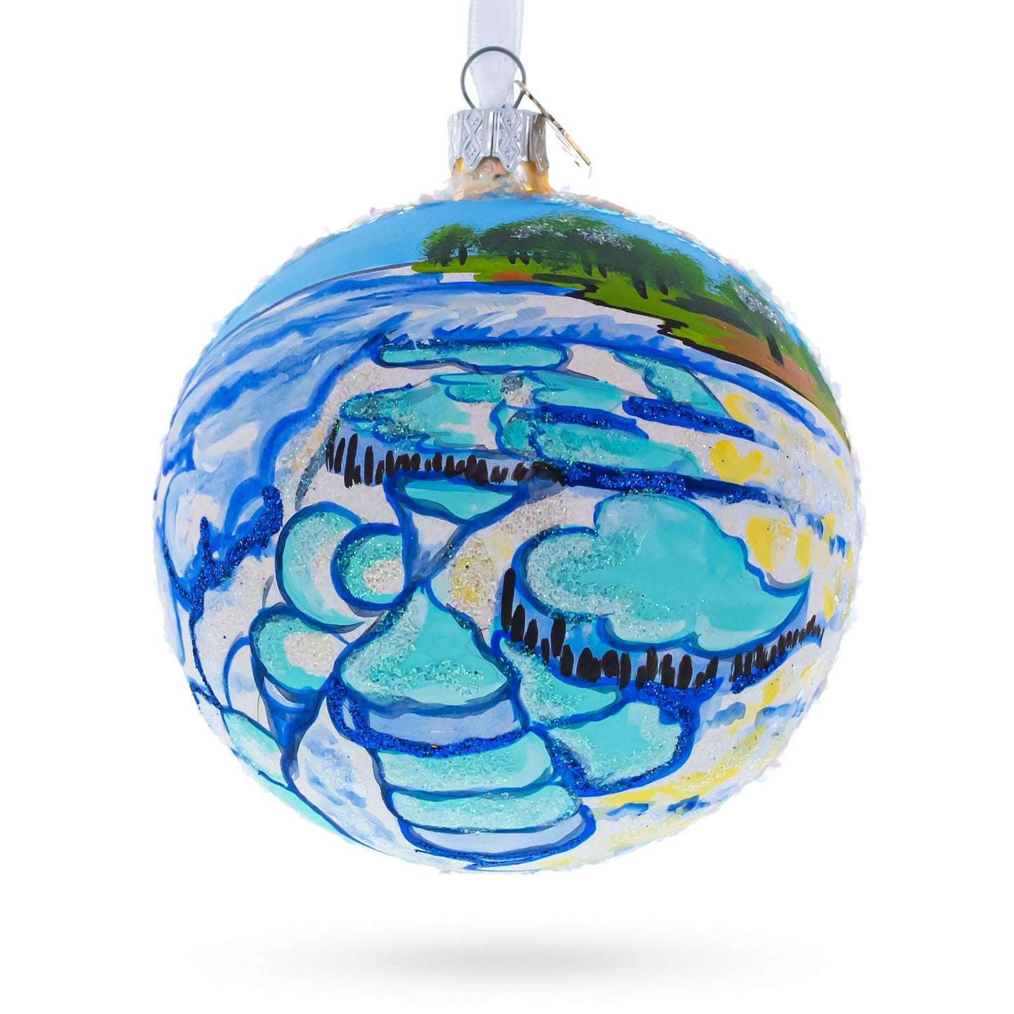Pamukkale Thermal Pools, Turkey Glass Ball Christmas Ornament