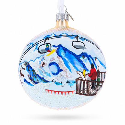 Verbier Ski Resort, Switzerland Glass Ball Christmas Ornament