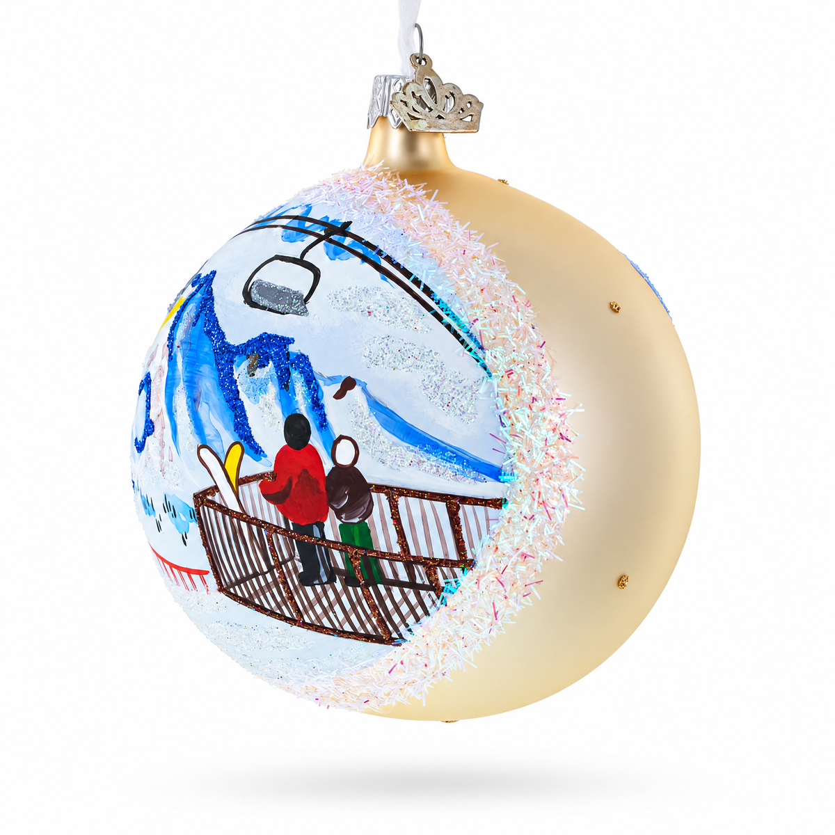 Verbier Ski Resort, Switzerland Glass Ball Christmas Ornament