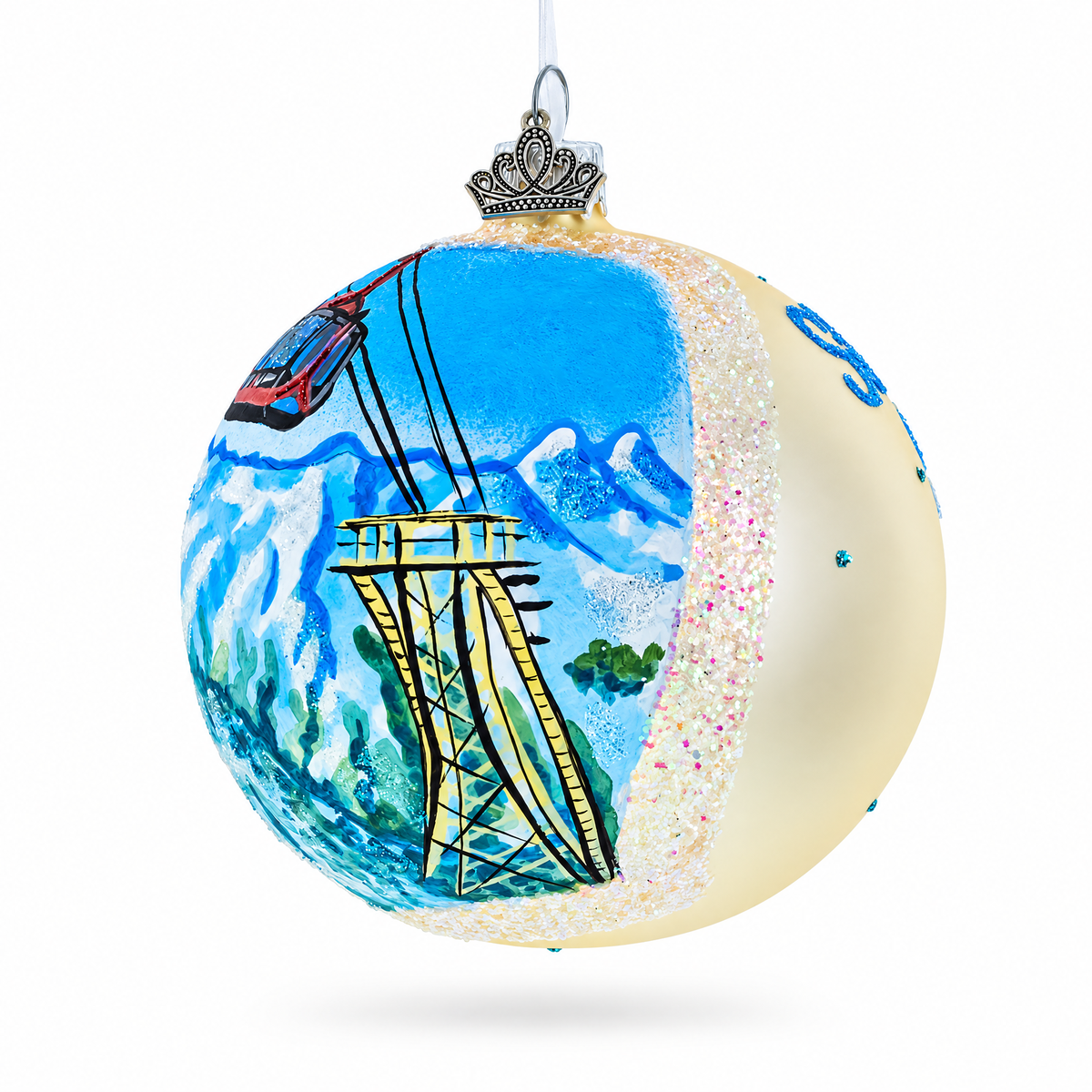 Silvretta Arena Ischgl-Samnaun Ski Resort, Austria Glass Ball Christmas Ornament 4 Inches