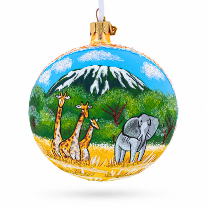 Mount Kilimanjaro, Tanzania Glass Ball Christmas Ornament