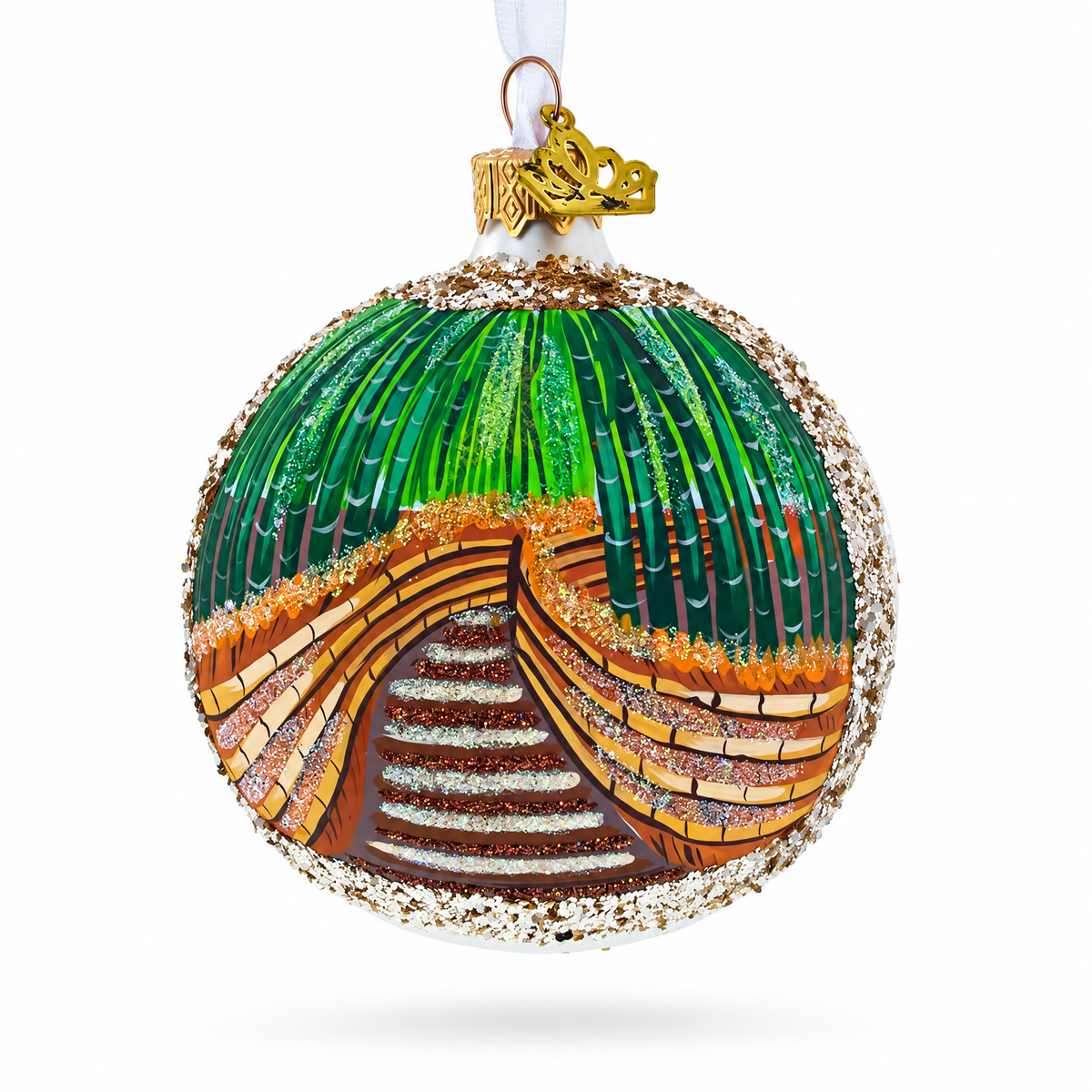 Arashiyama Bamboo Grove, Kyoto, Japan Glass Christmas Ornament