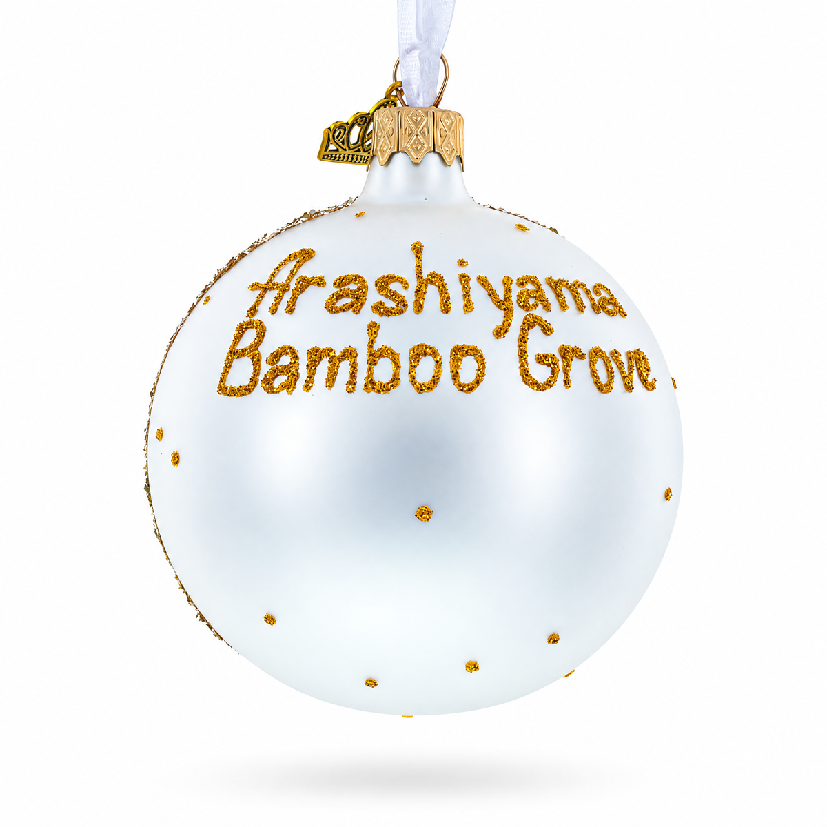 Arashiyama Bamboo Grove, Kyoto, Japan Glass Christmas Ornament