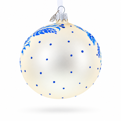 Swans in Daisies Garden Glass Ball Ornament
